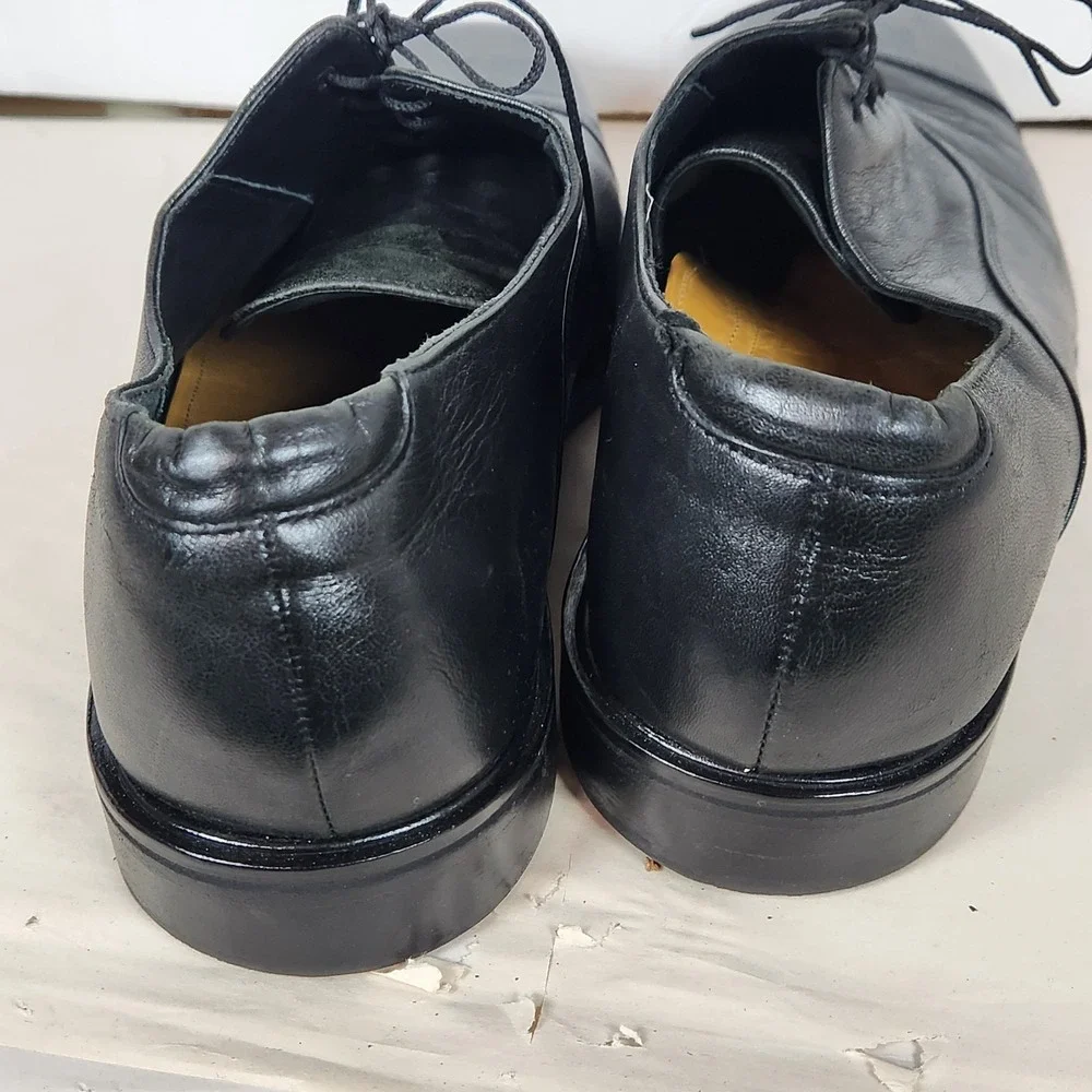 COLE HAAN Mens Dress Shoes Soft Black Leather Lace Up Plain Toe Oxfords Size 13M